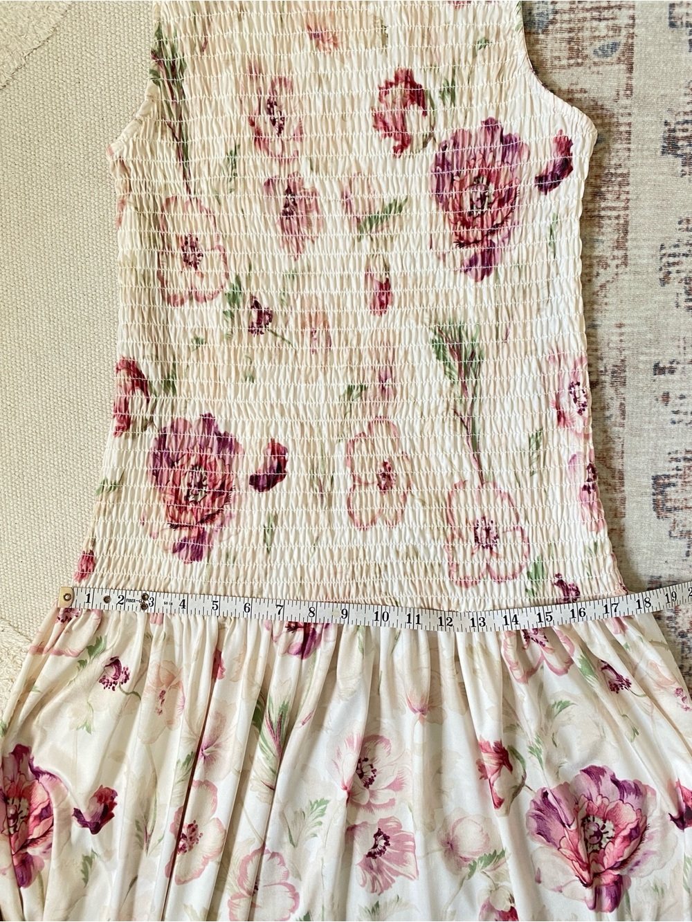 H&M NWOT Smocked Floral Maxi Dress | Boho Summer Wedding Guest | Size L - Picture 11 of 12